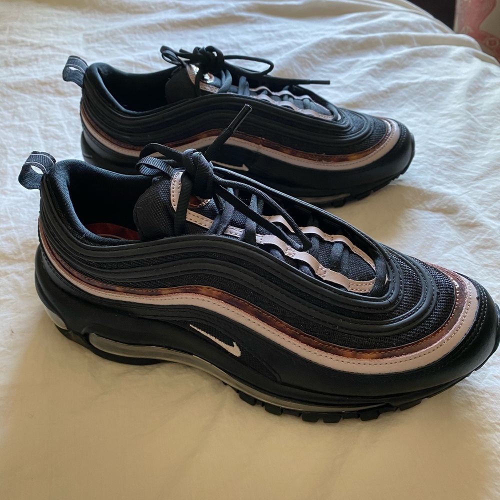 Black and small pink and red detailing air max 97s